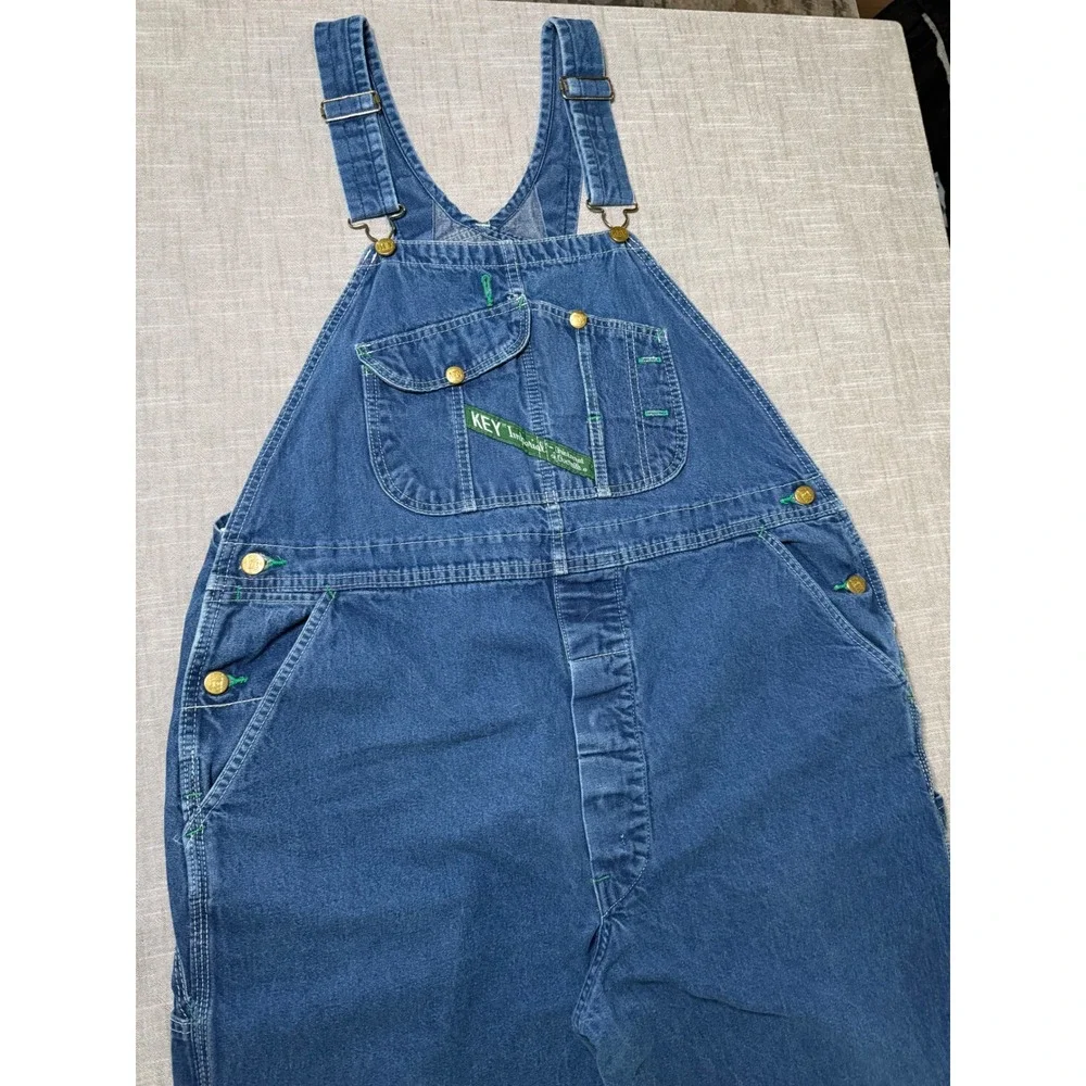 Key Imperial Aristocrat of Overalls Mens 40x30 Blue Denim Bib Workwear 1087KY